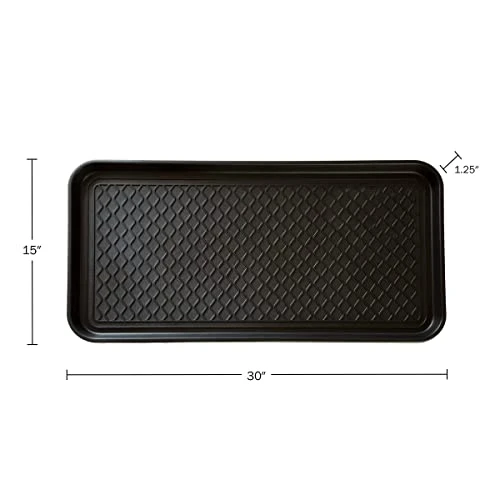 Stalwart 75-ST6012 All Weather Boot Tray-Water Resistant Plastic Utility Shoe Mat For Indoor And Outdoor Use In All Seasons (Black), Large 5 Stalwart 75-ST6012 All Weather Boot Tray-Water Resistant Plastic Utility Shoe Mat For Indoor And Outdoor Use In All Seasons (Black), Large - Image 5