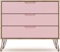 Manhattan Comfort Rockefeller Mid-Century Modern 3 Drawer Bedroom Dresser, 35.24", Black -Safavieh Furniture 41ivEWQHBL. AC