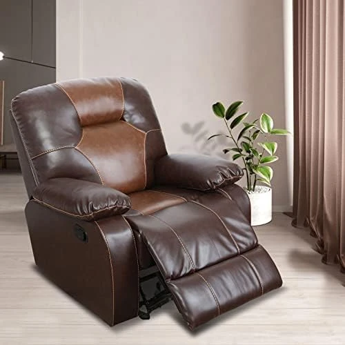 Nautery Leather Recliner Sofa,Living Room Furniture Set, Leather Sofa Set With Storage Console & Cup Holder For Office/Apartment(3 Pieces,Brown) 8 Nautery Leather Recliner Sofa,Living Room Furniture Set, Leather Sofa Set With Storage Console & Cup Holder For Office/Apartment(3 Pieces,Brown) - Image 8