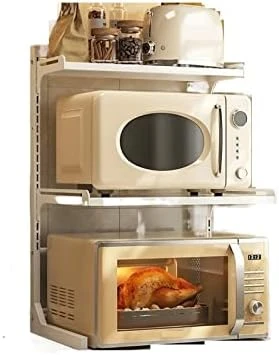 Kitchen Storage Cart Adjustable Height Microwave Oven Storage Rack, Oven Rack, Kitchen Seasoning Storage Rack, Iron Art Baking Paint Storage Rack Multi Utility Cart 2 Kitchen Storage Cart Adjustable Height Microwave Oven Storage Rack, Oven Rack, Kitchen Seasoning Storage Rack, Iron Art Baking Paint Storage Rack Multi Utility Cart - Image 2