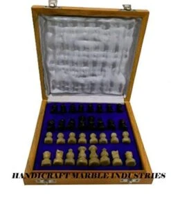 Best For Gift Wooden Chess Board With Marble Chess Pieces, The Queen's Gambit, Harmon Chess Player, Borgov Chess Player, Ready To Dispatch -Safavieh Furniture 41jTjgEuONL