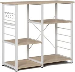 SDHYL Coffee Bar, 35 Inch Bakers Rack Microwave Stand With 4 Storage Shelves, Kitchen Shelves Organizers Bakers Racks With Storage, Microwave Table Coffee Station Table For Home Kitchen Bathroom -Safavieh Furniture 41jVFPtSUqL. AC