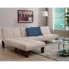 N/a Convertible Futon Couch Bed With Microfiber Upholstery And Wood Legs - Tan