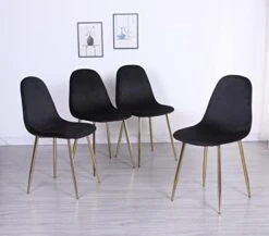 Pozbee Velvet Dining Chairs Set Of 4, Midcentury Modern Kitchen Chairs With Gold Chrome Legs, Elegant Dining Room Chairs (Dark Green) 17 Pozbee Velvet Dining Chairs Set Of 4, Midcentury Modern Kitchen Chairs With Gold Chrome Legs, Elegant Dining Room Chairs (Dark Green) -Safavieh Furniture 41jiPRkKcDL. AC