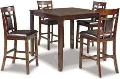 Signature Design By Ashley Bennox 5 Piece Counter Height Dining Set, Includes Table & 4 Barstools, Brown 12 Signature Design By Ashley Bennox 5 Piece Counter Height Dining Set, Includes Table & 4 Barstools, Brown -Safavieh Furniture 41joooUm NL. AC