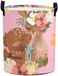 Rose Floral Elephant Personalized Laundry Hamper ,Custom Name Collapsible Waterproof Laundry Basket Storage Bins With Handle For Clothes,Toy,Nursery -Safavieh Furniture 41juNPgHKZL. AC