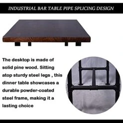 Diwhy DIY Industrial Design Pipe Dining Table Casual Computer Laptop Table Modern Studio Wood And Metal Rectangular Dining Table Homeoffice Desk Computer Table Black (41.3H With Walnut Wooden Board) -Safavieh Furniture 41k7u6cwUfS