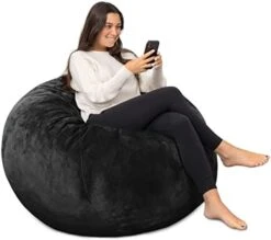 Milliard Big Ultra Supportive Stuffed Bean Bag Chair Couch For Adults And Kids Filled With Shredded Foam (Grey) 13 Milliard Big Ultra Supportive Stuffed Bean Bag Chair Couch For Adults And Kids Filled With Shredded Foam (Grey) -Safavieh Furniture 41k8kouhbL. AC