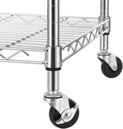 Kitchen Microwave Cart On Wheels, Wire Rolling Cart With 4 Chrome Hooks, 3 Tier Bakers Rack With Wood Table, Slides Out Shelves (24" W X 18" D X 33.5" H, Chrome/Wood) 14 Kitchen Microwave Cart On Wheels, Wire Rolling Cart With 4 Chrome Hooks, 3 Tier Bakers Rack With Wood Table, Slides Out Shelves (24" W X 18" D X 33.5" H, Chrome/Wood) -Safavieh Furniture 41kKzxPopuL