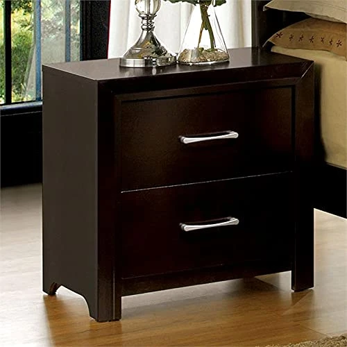 Furniture Of America Barett Contemporary Wood 2-Drawer Nightstand In Espresso 3 Furniture Of America Barett Contemporary Wood 2-Drawer Nightstand In Espresso - Image 3