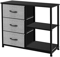 AZL1 Life Concept Rustic Brown Fabric Dresser, 4 Drawer Organizer Unit With 2 Shelves, Storage Chest For Bedroom, Entryway, Hallway, Living Room, Office, Ivory -Safavieh Furniture 41kOf1DiYL. AC