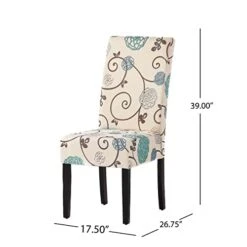 Christopher Knight Home Arabella Fabric Club Chair, White And Blue Floral & Pertica Fabric Dining Chairs, 2-Pcs Set, White And Blue Floral -Safavieh Furniture 41ka04AVovL