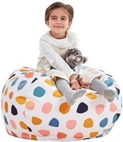 Nobildonna Stuffed Animal Storage Bean Bag Chair Cover Only For Kids Girls Toddler, Large Beanbag Chair Without Filling For Organizing Children Soft Plush Toys -Safavieh Furniture 41kfLdxMUUL. AC 1