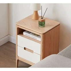 FURUIWUFENG Nightstand Wood Bedside Cabinet Storage Cabinet Modern Storage Cabinet Living Room Bedroom Bedside Drawer Small Cabinet Shelf Height 21.65 Inches End Table -Safavieh Furniture 41kh0AAcm9L