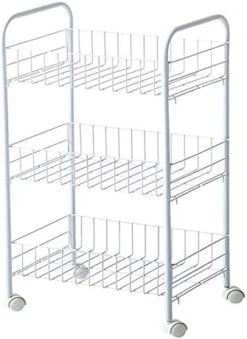 NERDOH 2/3 Tier Simple Storage Organizer Rack Bedroom Bathroom Kitchen Shelf Metal Rolling Trolley Cart Storage Holder Basket Bookshelf,Without Wheel,2 Tiers -Safavieh Furniture 41kiQbmscnL. AC