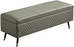 Footstool Sofa Stool Large Capacity Space Comfortable Technology Cloth Shoe Changing Stool At The Door With Metal Legs 60x40x45cm(Color:Orange) -Safavieh Furniture 41kkQkUJB1L. AC