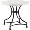 Crosley Furniture Madeleine 32" Round Dining Table, Steel With Faux Marble Top