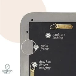 Hamilton Hills 18x48 Inch Metal Black Frame Mirror For Bathroom | Brushed Rectangular Tall Rounded Corner Vanity | 2" Deep Set Design Wall Mirrors Decorative | Hangs Horizontal And Vertical 17 Hamilton Hills 18x48 Inch Metal Black Frame Mirror For Bathroom | Brushed Rectangular Tall Rounded Corner Vanity | 2" Deep Set Design Wall Mirrors Decorative | Hangs Horizontal And Vertical -Safavieh Furniture 41kqF6F7FIL