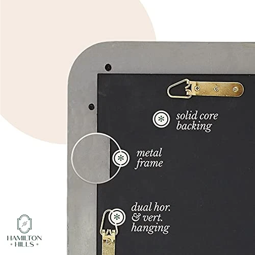 Hamilton Hills 18x48 Inch Metal Black Frame Mirror For Bathroom | Brushed Rectangular Tall Rounded Corner Vanity | 2" Deep Set Design Wall Mirrors Decorative | Hangs Horizontal And Vertical 3 Hamilton Hills 18x48 Inch Metal Black Frame Mirror For Bathroom | Brushed Rectangular Tall Rounded Corner Vanity | 2" Deep Set Design Wall Mirrors Decorative | Hangs Horizontal And Vertical - Image 3