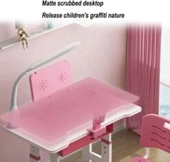OLOTU Height Adjustable Kids Desk And Chair Set, Writing Table With LED Light And Drawer, PP Chair With Ergonomic Backrest, Pink 7 OLOTU Height Adjustable Kids Desk And Chair Set, Writing Table With LED Light And Drawer, PP Chair With Ergonomic Backrest, Pink -Safavieh Furniture 41kqOKhxqsL