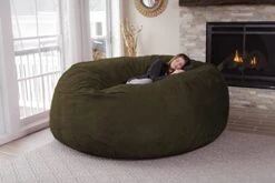 Chill Sack Bean Bag Chair: Giant 8' Memory Foam Furniture Bean Bag - Big Sofa With Soft Micro Fiber Cover - Olive 17 Chill Sack Bean Bag Chair: Giant 8' Memory Foam Furniture Bean Bag - Big Sofa With Soft Micro Fiber Cover - Olive -Safavieh Furniture 41l43ND8waL