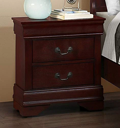 Classic Louis Philippe Styling Deep Cherry 5Pc Queen Bedroom Set(Q/D/M/N/C) 6 Classic Louis Philippe Styling Deep Cherry 5Pc Queen Bedroom Set(Q/D/M/N/C) - Image 6