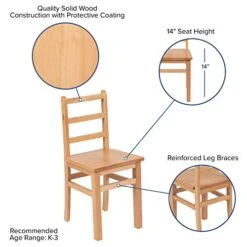 Flash Furniture Kyndl Kids Natural Solid Wood Table And Chair Set For Classroom, Playroom, Kitchen -Safavieh Furniture 41lJ5PVam1L