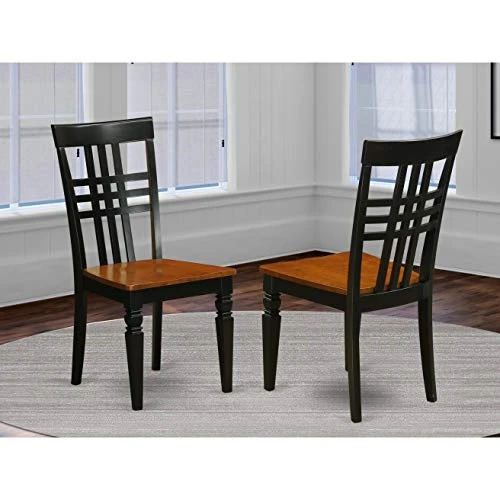 East West Furniture LGC-BCH-W Dining Chairs, Black & Cherry 1 East West Furniture LGC-BCH-W Dining Chairs, Black & Cherry