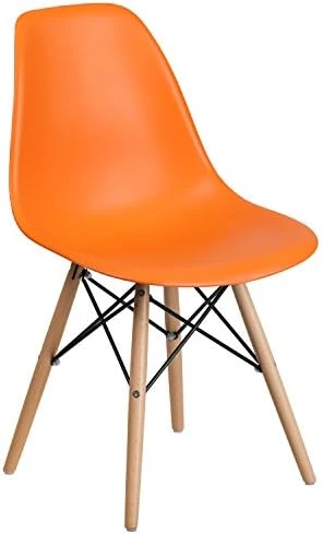 Flash Furniture Elon Series White Plastic Chair With Wooden Legs 8 Flash Furniture Elon Series White Plastic Chair With Wooden Legs - Image 8