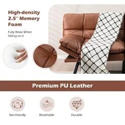 WYYDFDC Convertible Futon Sofa Bed Memory Foam Couch Sleeper W/Adjustable Armrest Brown -Safavieh Furniture 41lg1b2s05L 1