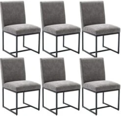 HNY Century Modern Dining Chairs Set Of 6, Linen Fabric Kitchen & Dining Room Chair, Upholstered Dining Chair Side Chair With Black Finish Metal Frame, Cream 6 PC -Safavieh Furniture 41lge1RJqLL. AC