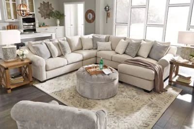 Signature Design By Ashley Carnaby Velvet Tufted Glam Round Oversized Ottoman, Silver 3 Signature Design By Ashley Carnaby Velvet Tufted Glam Round Oversized Ottoman, Silver - Image 3