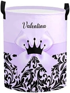 Personalized Laundry Basket Hamper,Princess Princes Black Pink,Collapsible Storage Baskets With Handles For Kids Room,Clothes, Nursery Decor -Safavieh Furniture 41ljTA xcNL. AC