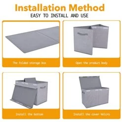 Pantryily Toy Box Storage Organizer - Large Collapsible Kids Toys Chest Boxes Container Bins With Lids & Handles For Nursery,Playroom,Office 26.8 "x13.8 X16 (Grey) -Safavieh Furniture 41lqnoJE5EL