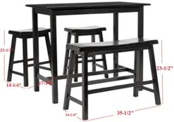 Safavieh American Homes Collection Galway Dark Espresso Oak 4-Piece Pub Set -Safavieh Furniture 41lyNWRwMbL