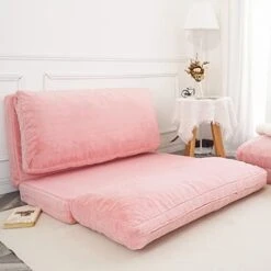N&V Folding Matress Sofa Bean Bag, Foam Filling Folding Matress Sofa, Includes Removable And Machine Washable Cover, Soft Faux Fur (Pink) 12 N&V Folding Matress Sofa Bean Bag, Foam Filling Folding Matress Sofa, Includes Removable And Machine Washable Cover, Soft Faux Fur (Pink) -Safavieh Furniture 41lyYdz09mL
