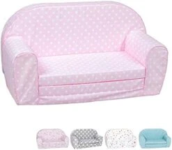 Delsit Toddler Couch & Kids Sofa - European Made Children's 2 In 1 Flip Open Foam Double Sofa - Kids Folding Sofa, Toddler Sofa Bed - Comfy Fold Out Lounge (Gray With Clouds) -Safavieh Furniture 41m5zFBZNfL. AC