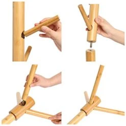 C&AHOME Bamboo Coat Rack Stand With 8 Hooks, Wooden Coat Tree Adjustable Sizes, Entryway Hall Tree Free Standing Coat Hanger Stand For Hat, Bag, Clothes, Jacket, Natural 11 C&AHOME Bamboo Coat Rack Stand With 8 Hooks, Wooden Coat Tree Adjustable Sizes, Entryway Hall Tree Free Standing Coat Hanger Stand For Hat, Bag, Clothes, Jacket, Natural -Safavieh Furniture 41mOOx5xg1L