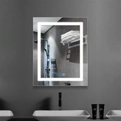 Habison 24 In LED Bathroom Mirror With Adjustable Light, Anti-Fog, Shatter-Proof, Memory, 3 Colors, IP45 Waterproof Frameless Backlit Vanity Light -Safavieh Furniture 41mRLyu7xaL. AC