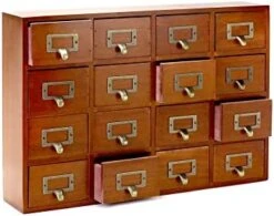 QWORK Desk Drawer Organizer, Wooden Vintage Apothecary Cabinet With 9 Drawers, Home Office & Tea & Dresser Bedroom Organization And Storage, Traditional Apothecary Cabinet, Blue -Safavieh Furniture 41maSXRA3RL. AC