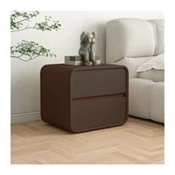 Nightstand Brown Nightstand Wtih 2 Drawers, Modern Bedside Table, Wood Sofa End Side Table For Bedroom Living Room Hallway, 18.5" H End Table (Size : L40xD40xH47cm)
