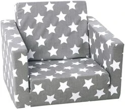 Delsit Toddler Chair & Kids Sofa - European Made Children's 2 In 1 Flip Open Foam Single Sofa, Toddler Fold Out Chair, Kids Couch, Comfy Flip Out Lounge (Gray With Stars) -Safavieh Furniture 41mjIHD3jcL. AC