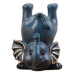 TEEGUI New Creative Homes Resin Decoration Animal Glasses Frame Color Painting Resin Crafts Decoration Solar Pagoda Garden Statue (C, One Size)