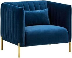 Amazon Brand – Rivet Frederick Mid-Century Channel Tufted Leather Chair, 38"W, Taupe -Safavieh Furniture 41n 45fhEL. AC 1