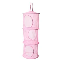Adaman Hanging Mesh, Toy Hanging Storage Organizer - Space Saving Storage Bags, Toy Or Clothes Organizer, 3 Compartments (Pink) -Safavieh Furniture 41n3ijQMcKL 1