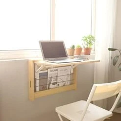 Small Space Folding Wall-mounted Deciduous Table Floating Folding Table Solid Wood Wall-mounted Table Space-saving Folding Workbench Floating Desk Does Not Take Up Space And Is Easy To Use ( Color : O -Safavieh Furniture 41n646bjEYL. AC 1