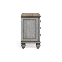 BOWERY HILL Farmhouse Weathered Gray Nightstand With Three Drawers -Safavieh Furniture 41n6o7aVgPL