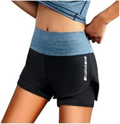 MatureGirl Pants Casual Stretch Sport Clothes Patchwork Yoga Short Strethcy Women Yoga Pants Womens Running Shorts Plus Size (Red, XL) -Safavieh Furniture 41n88feR5YS. AC 3