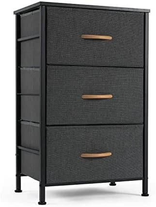 ROMOON Nightstand Chest With 3 Fabric Drawers, Bedside Furniture, Lightweight Accent Table, Storage Drawer Unit With Wood Top Fabric Bins For Bedroom, Hallway, Entryway, Closets,Nursery-Espresso 5 ROMOON Nightstand Chest With 3 Fabric Drawers, Bedside Furniture, Lightweight Accent Table, Storage Drawer Unit With Wood Top Fabric Bins For Bedroom, Hallway, Entryway, Closets,Nursery-Espresso - Image 5