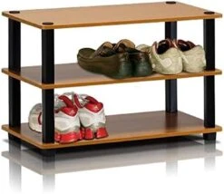 Furinno 14038EX/BK TST No Tools 3-Tier Wide Shoe Storage Rack, Espresso/Black -Safavieh Furniture 41nObEWcbL. AC 1